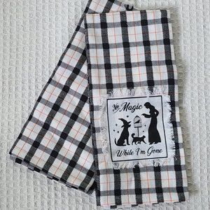 Halloween Plaid Dish Towel